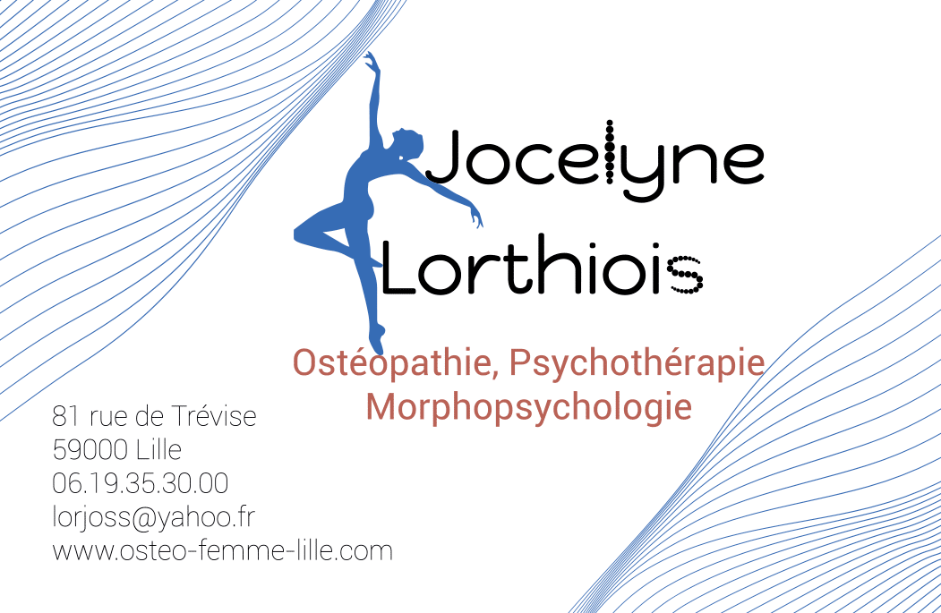 Carte de visite Jocelyne Lorthiois, ostéopathe