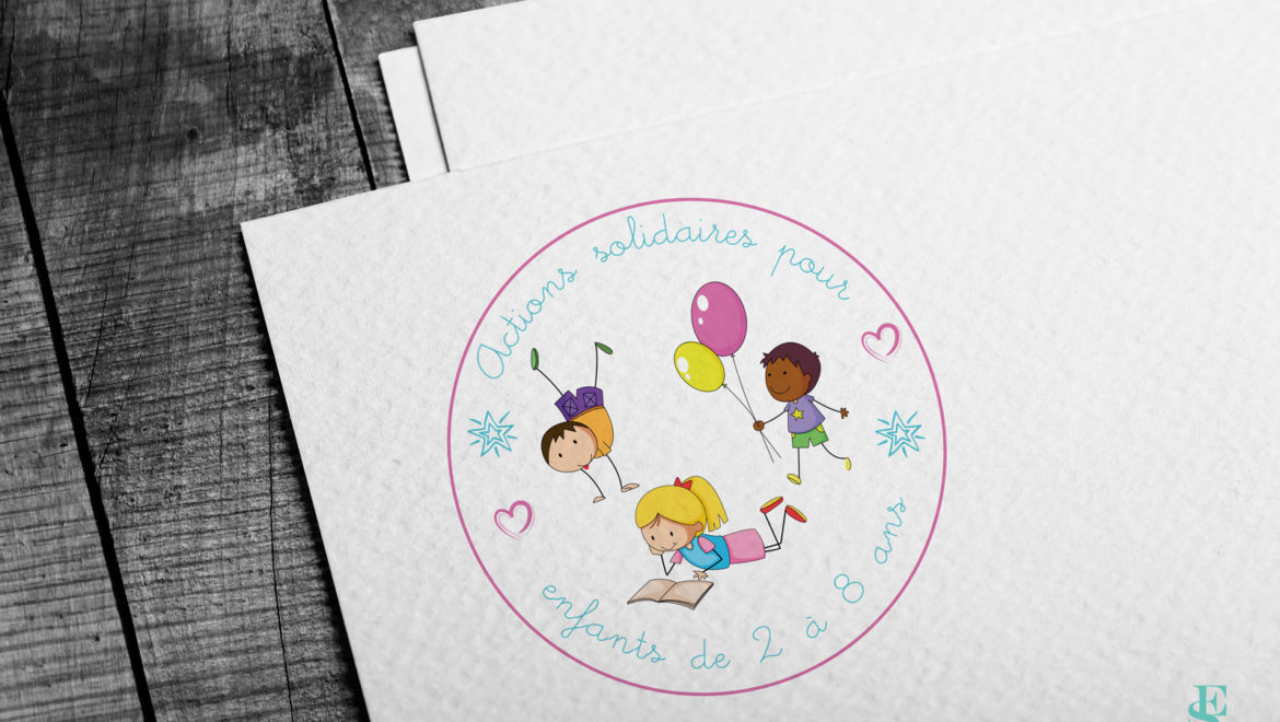 Logo de l'Association Actions solidaires pour enfants de 2 à 8 ans, Emilia Simandy graphiste lille